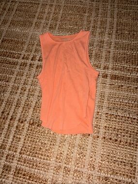 American Eagle Outfitters Peach Ribbed Tank Top